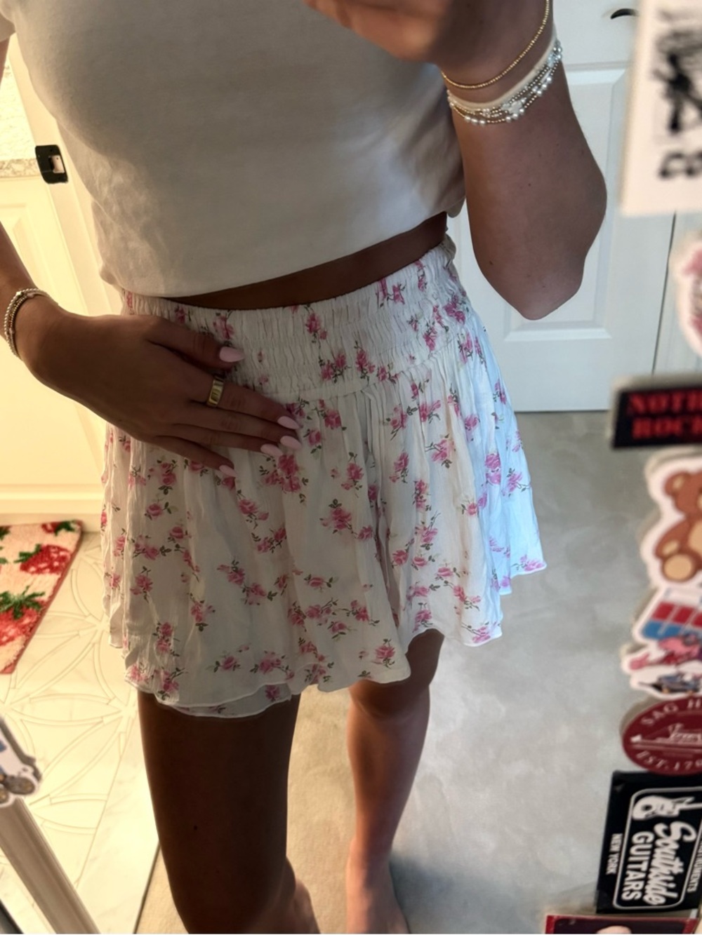 cativo nantucket floral pink mini skirt